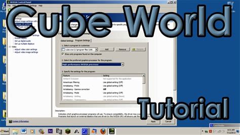 Cube World Tutorial Enabling Triple Buffering And Vsync With Nvidia