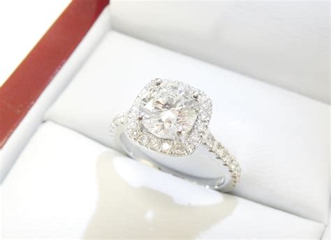 1ct Square Halo Round Diamond Engagement Ring Style 4233 Diamondnet