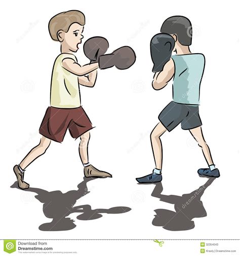 Two Kids Boxing Isolated On White Stock Photos Image 32354043
