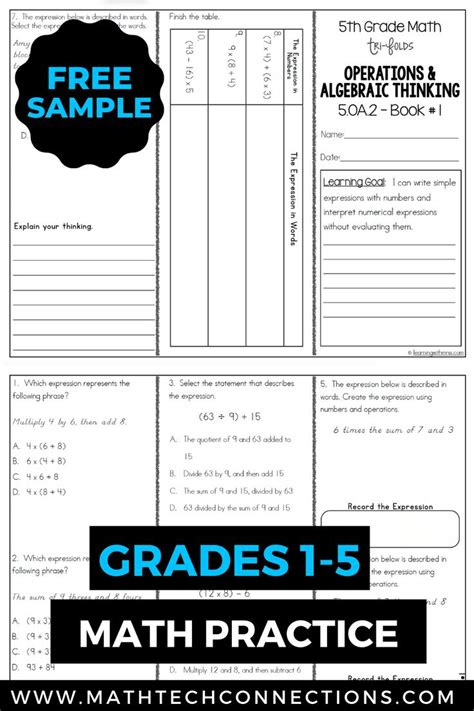 Free worksheet jumbo workbooks for fifth graders: Small Group Instruction with Math Tri-Folds (Free Download ...