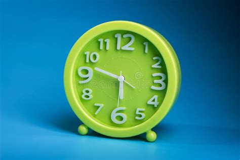 Green Time Clock With White Numbers Stock Photo Image Of Concept