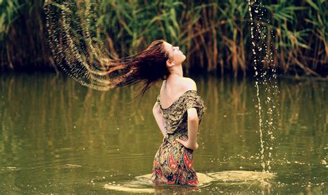 free images water nature forest girl woman sunlight flower wild model spring autumn