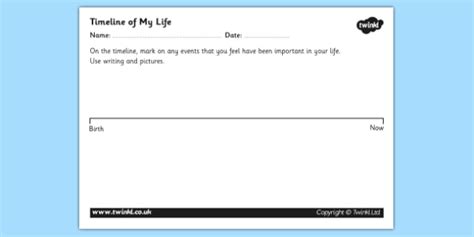 Personal Timeline Of My Life Worksheet Twinkl