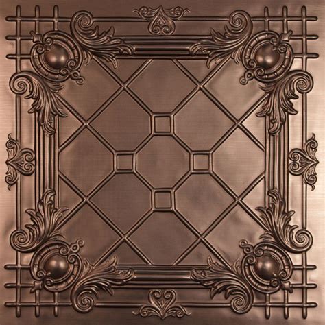 Ceilume Bentley Faux Bronze 2 Ft X 2 Ft Lay In Or Glue Up Ceiling