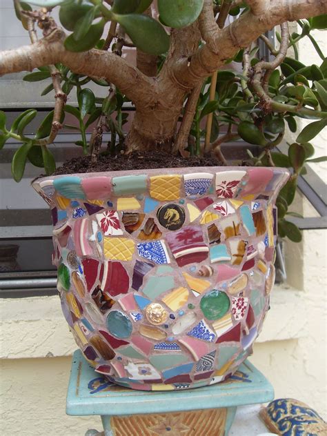 Quickie Mosaic Fun Pot New Home For Our Jade Plant Broke Flickr