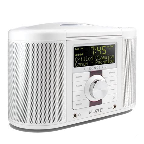 Pure Chronos CD Series 2 FM DAB Digital Radio Alarm Clock CD Player Aux ...