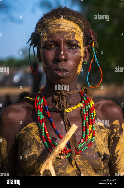 Portrait Of A Dassanech Tribe Woman During Dimi Ceremony Omo Valley