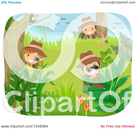 Clipart Of Children Exploring A Jungle Royalty Free Vector Illustration By Bnp Design Studio