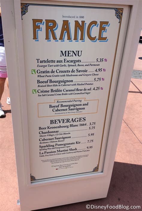 Reading the menu in a french restaurant can be a little tricky, and not just because of language difficulties. France: 2014 Epcot Food and Wine Festival | the disney ...