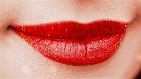女性、 唇、 ジューシーな唇、 イチゴ、 笑顔、 赤、 hdデスクトップの壁紙 wallpaperbetter