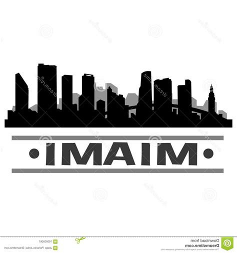 Miami Skyline Silhouette Vector At Collection Of