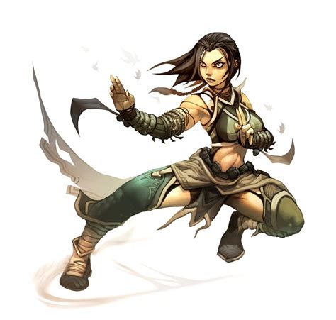 Female Monk Pathfinder Pfrpg Dnd Dandd D20 Fantasy Character Art