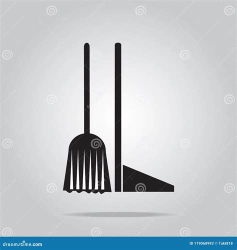 Cleaning Icon Broom And Dustpan Stock Vector Illustration Of Dust