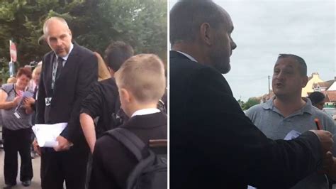 furious dad filmed as he confronts hartsdown academy head after daughter sent home for second