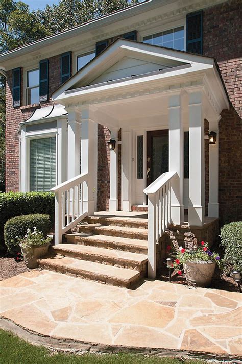 Gable Portico With Double Columns And Railing Designed And Built By