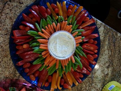 Vegetable Party Platter Peppers Red And Orange Carrots Green Beans