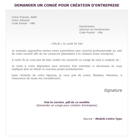 Lettre Demande De Conge Paternite Jours Modele De Lettre Type