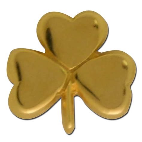 Gold Shamrock Clover Lapel Pin