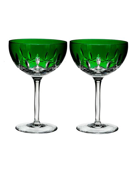 Waterford Crystal Lismore Pops Emerald Cocktail Glasses Set Of 2