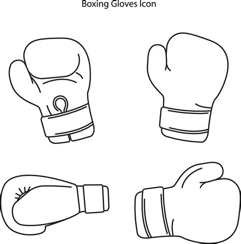 Boxing Glove Icon Set Isolated On White Background Boxing Glove Icon