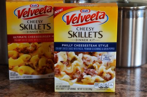 So i made this with whole wheat noodles and homemade velveeta ( 8 oz american cheese, 4 oz cheddar and 1 1/2 cups milk), and he loved it! VELVEETA Cheesy Skillet Dinner