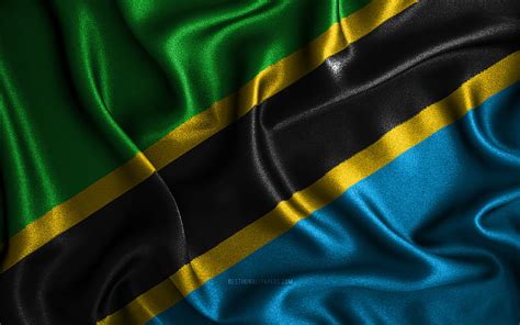 Tanzanian Flag Silk Wavy Flags African Countries National Symbols