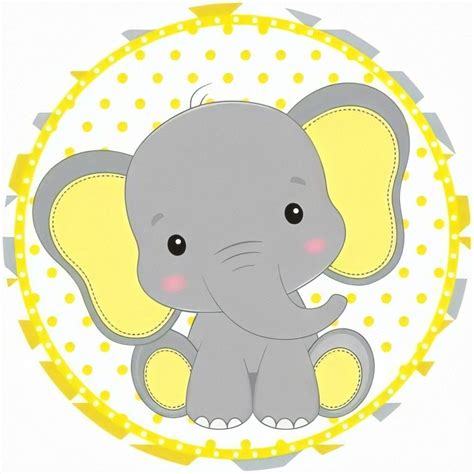 Elefantinho Cinza E Amarelo 💛 Clipart Bebê Elefante Cinza Colchas