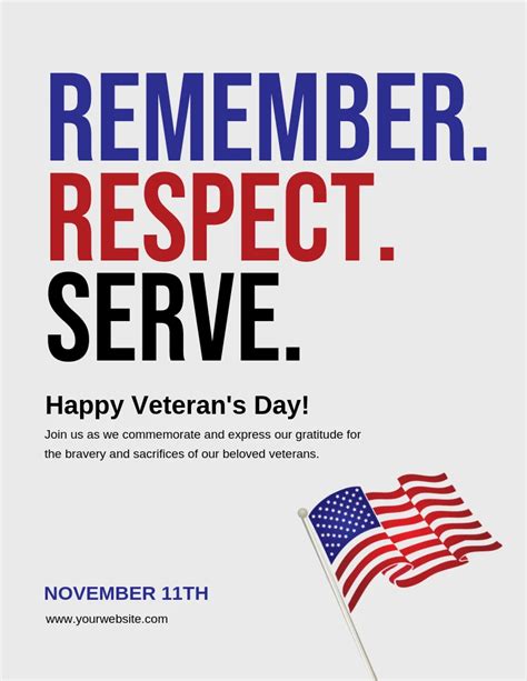Blue And Red Veterans Day Poster Campaign Venngage