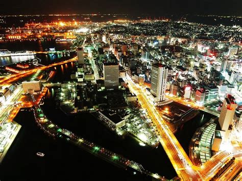 1185460 Japan Lights City Cityscape Night Building Road Skyline