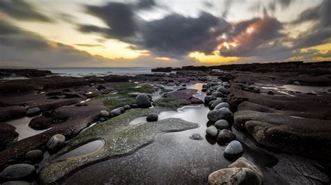 Wallpaper Longexposure Travel Ireland Light Sunset Sea Sky