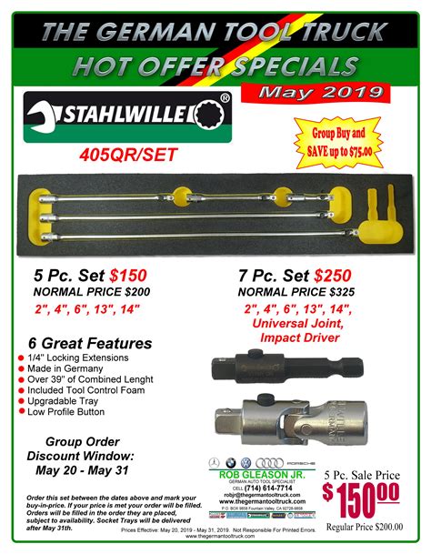 Stahlwille 405QR 7 1 4 Locking Extension Set Thegermantooltruck Com