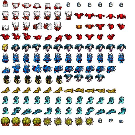 Original Sprite Sheets For Monsters 4 Rspelunky