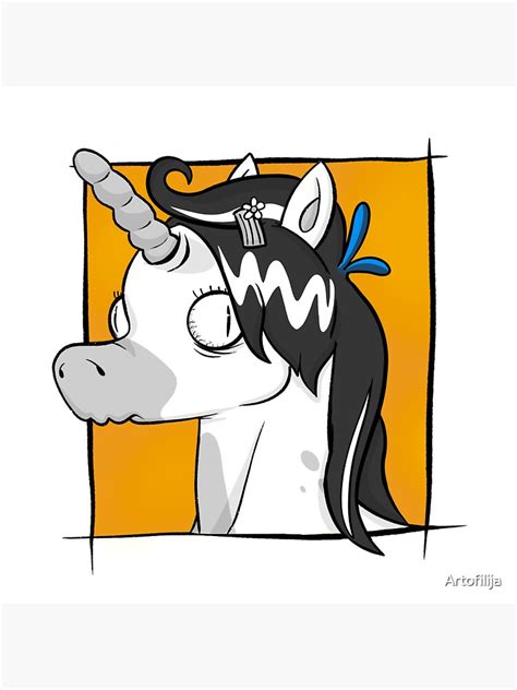 Shocked Unicorn Sticker For Sale By Artofilija Redbubble
