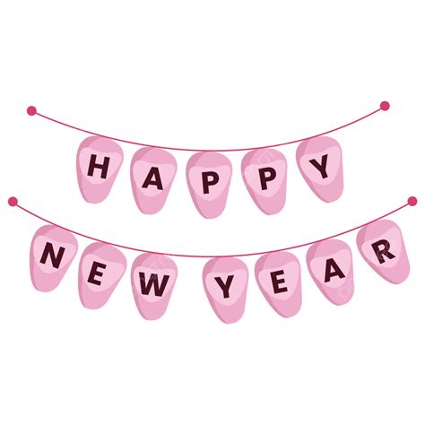Pink New Years Vector Png Images Beautiful Pink New Year Banner New