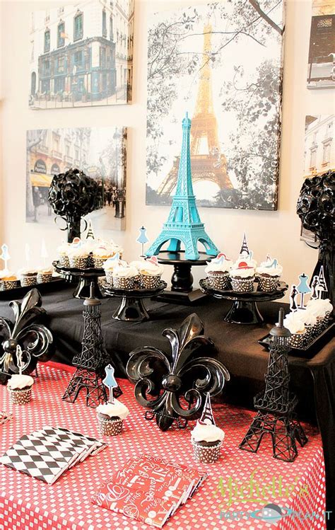 Paris Themed Candy And Dessert Sweets Table Parisian Party Ideas