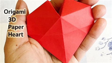 Origami 3D Paper Heart | Paper heart, Paper hearts origami ...