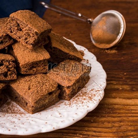 可可粉巧克力布朗尼红糖甜品高清摄影大图 千库网