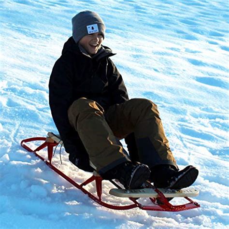 Flexible Flyer Metal Runner Sled Steel And Wood Steering Snow Slider 48