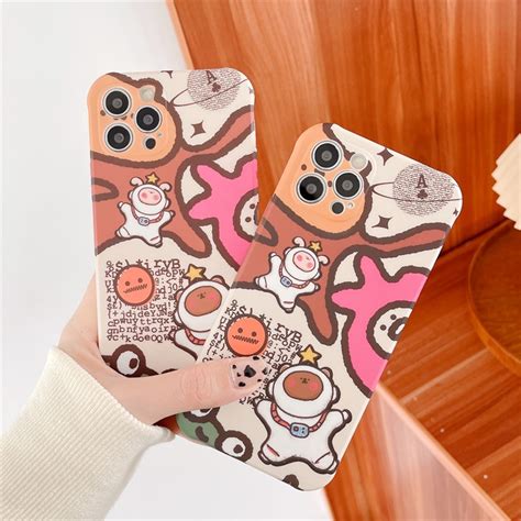 New Arrival Cartoon Space Animal Liquid Silicone Case For Iphone 11 12