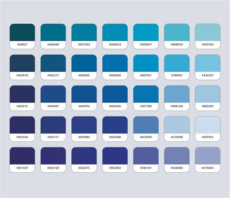 Azure Procreate Color Palette Hex Codes Blue Teal Navy