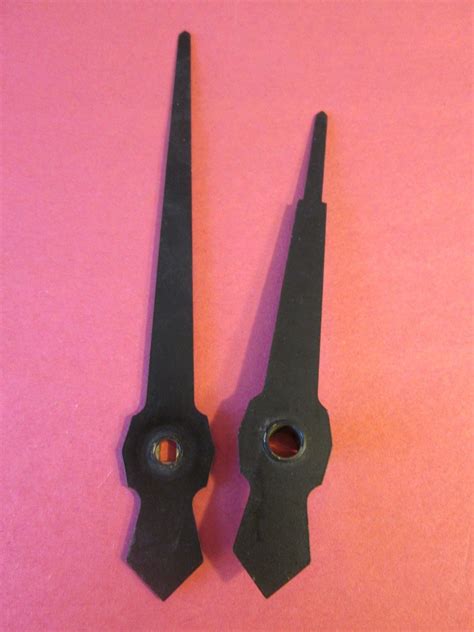 1 Pair Of Large Vintage Black Painted Steel Sword Design Clock Hands