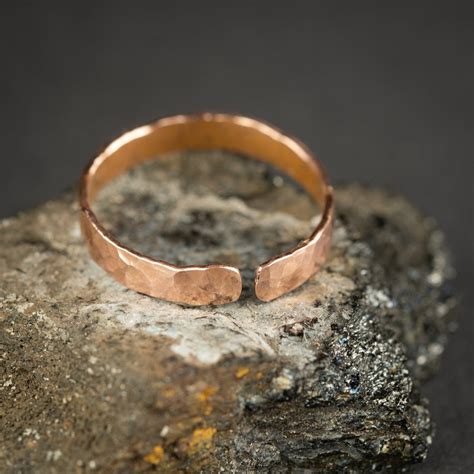 Hammered Copper Ring Arthritis Rings Anxiety Relief Mens Etsy