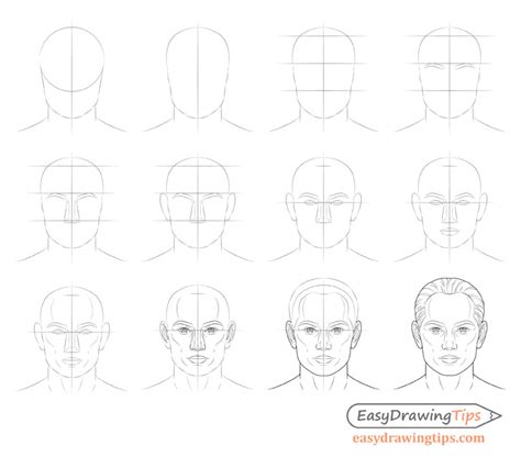 All you will need is a pencil and a piece of paper. How to Draw a Male Face Step by Step Tutorial ...