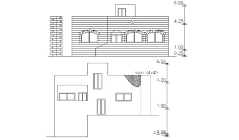 Download Autocad House Elevation Design Dwg File Cadbull