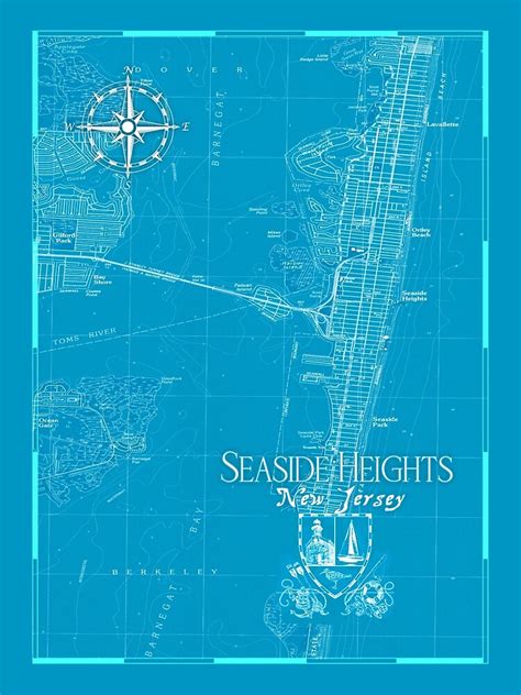 Seaside Heights Jersey Shore Map Canvas Print By Guccidreamz Redbubble