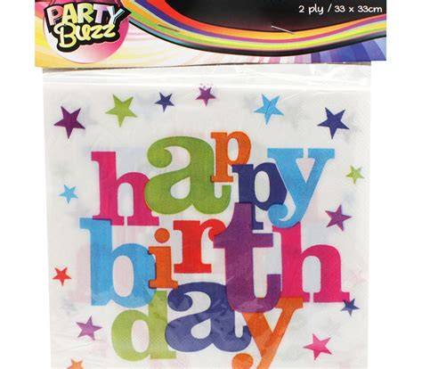 Happy Birthday Napkins Online Party Shop Flim Flams Party Store