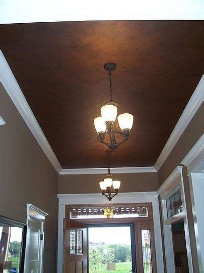 Painting the ceiling the same color as the trim and walls is our favorite option. Copper, Painted ceilings and Dark brown on Pinterest