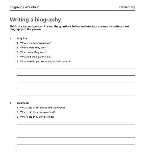 Writing A Biography Biography Template Writing A Biography Example