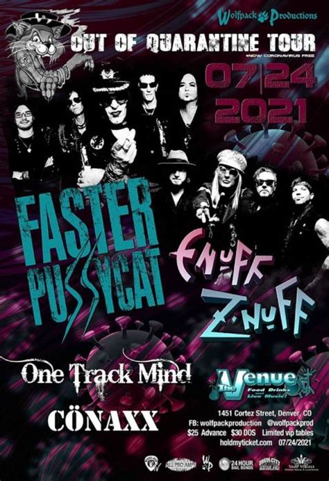 Faster Pussycat With Enuff Z Nuff Quarantine Tour 2020 With The Venue Denver Co July 24th
