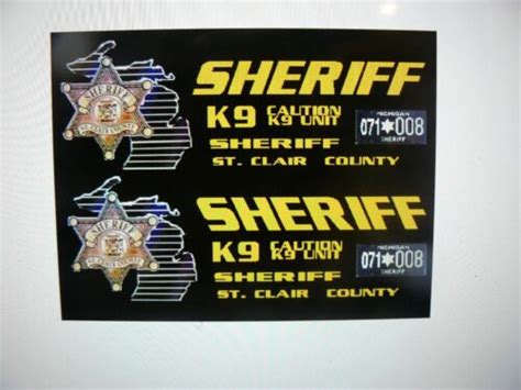 St Clair County Michigan Sheriff Patrol Car Decals 124 Ebay